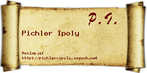 Pichler Ipoly névjegykártya